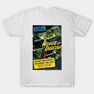 House of the DRACULA Vintage Horror Thriller Film Retro Movie T-Shirt